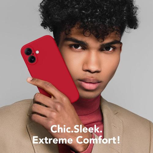 Magnetic for iPhone 17 Case Silicone Deep Red
