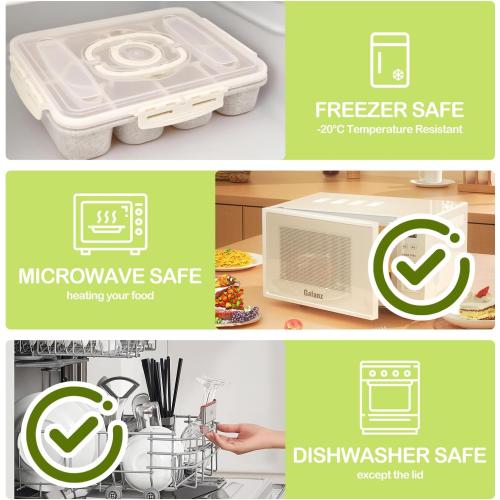 Snackle Box Containers with 2 Sauce Pots - Quality PET Material Snackle Container, 10 Compartments,Portable Snack box for Picnic, Camping, Party(White)