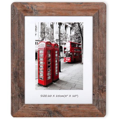 8x10 Wooden Picture Frames with Real Tempered Glass Rounded Corners