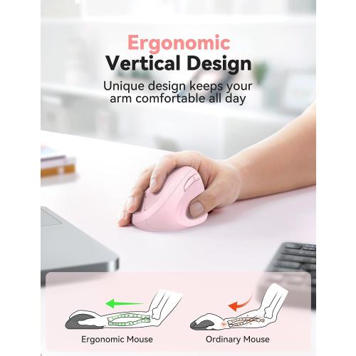TECKNET Ergonomic Wireless Mouse 2.4G Vertical Mouse Silent 4800 DPI