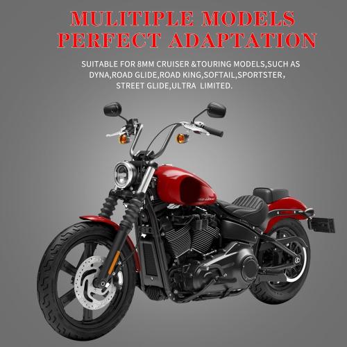 Black Sportster Mirrors for Road King Street Electra Glide Dyna Softail Road Glide Motorcycle Rearview 1982-2019 2020 2021 2022 2023, LD-023