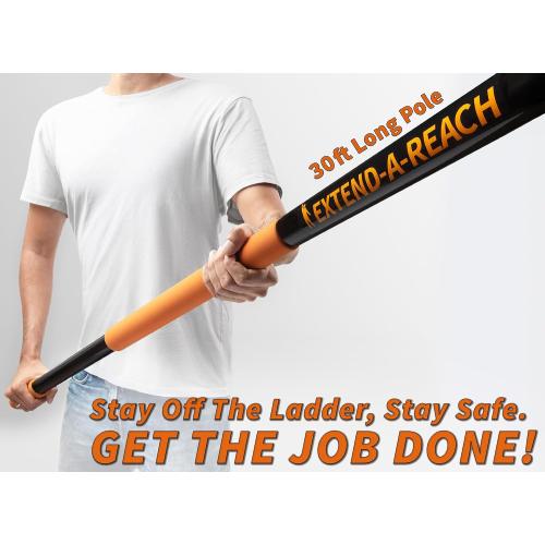 36 Foot High Reach Duster Kit with 5-30 ft Extension Pole for High Ceiling | Dusting & Window Cleaning Kit with Telescopic Pole, Baseboard and Wall Mop, Squeegee, Fan Blade & Cobweb Dusters