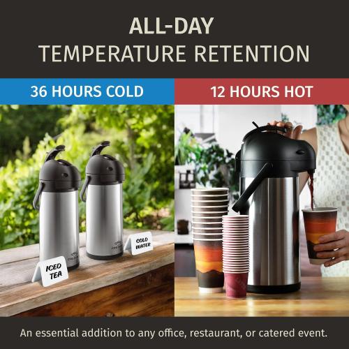 Cresimo Coffee Carafe with Pump - 102oz / 3L Airpot 12 Hours Large Hot Water Carafe, Cocoa Dispenser for Parties - Tea Flask, Insulated Stainless Steel Airpots for Hot Beverage Dispenser -Coffee Pump ‼️new ‼️