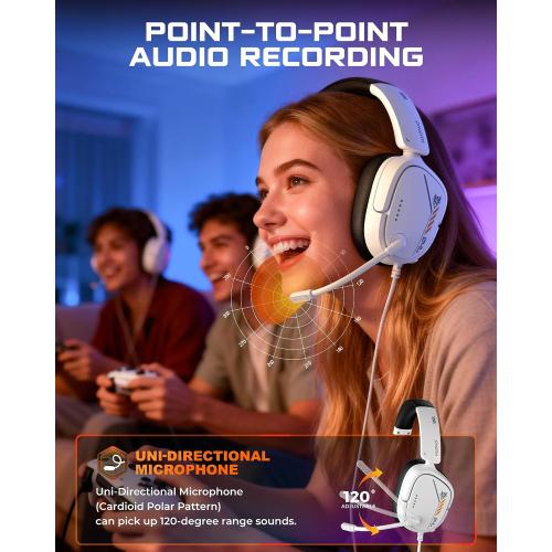 NUBWO HG04L Gaming Headset for PS5/PS4, Xbox Series X|S/Xbox One, Switch – 250g Lightweight, Clear Unidirectional Mic, Soft Memory Earmuffs, 3.5mm Jack for Gaming & Work (Splitter not Included)