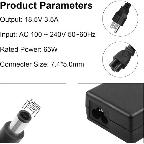 Laptop Charger AC Power Adapter for HP 608425-001 609939-001 18.5V 3.5A 65W