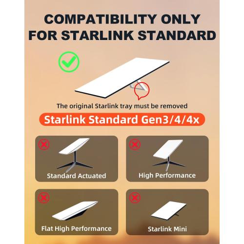 Starlink Mount Gen 3, Starlink Tripod Stand with Mount Adapter, Adjustable Height for Starlink Standard 4/4X/V3, 90° Tilt Angle Adjustment Starlink Antenna Pipe Adapter (Black)