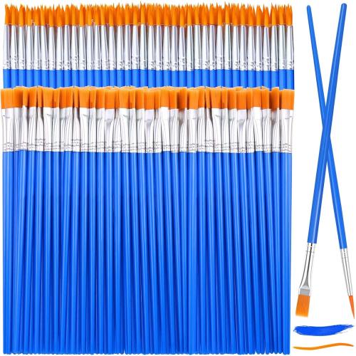 160 Pcs Small Paint Brushes Bulk, Flat and Round Pointed Paint Brushes Set for Kids Craft Brushes for Classroom Acrylic Oil Watercolor Canvas Face Painting