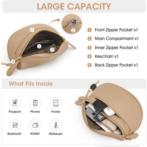 Kattee Spacious Leather Bum Bag for Women with RFID Blocking