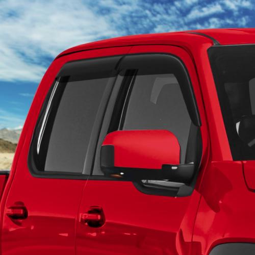 Tape-on Extra Durable Rain Guards for Nissan Frontier 2022-2027 Crew Cab, Window Deflectors, Vent Window Visors, 4 Pieces - 100912