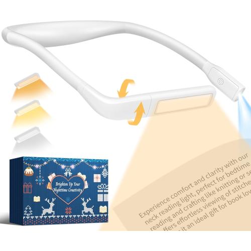 Neck Light, Rechargeable Book Light for Reading, Bright Dual Lamps