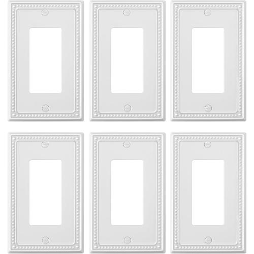6-Pack Decorator Outlet Cover Plate, White
