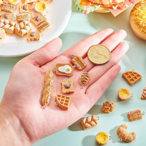 Sureio 60 Pcs Bread Toast Charm Bulk Resin Food Charms for Jewelry Making