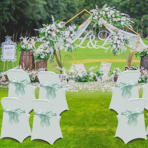 HAINARverS Folding Chair Covers for Wedding, 10PCS White
