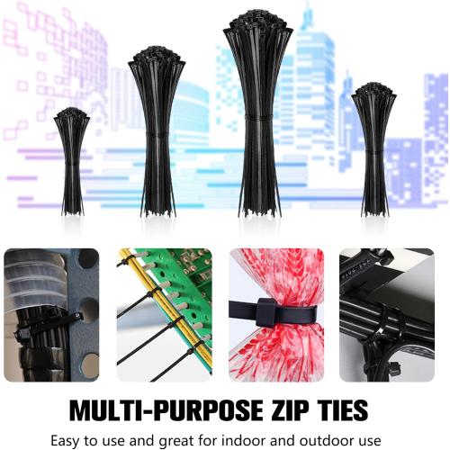 Cable Zip Ties,400 Pack Black Assorted Sizes 12 8 6 4 Inch,Multi-Purpose Self-Locking Nylon Cable Cord Management,Plastic Wire Ties for Home,Office,Garden,Workshop. By HAVE ME TD