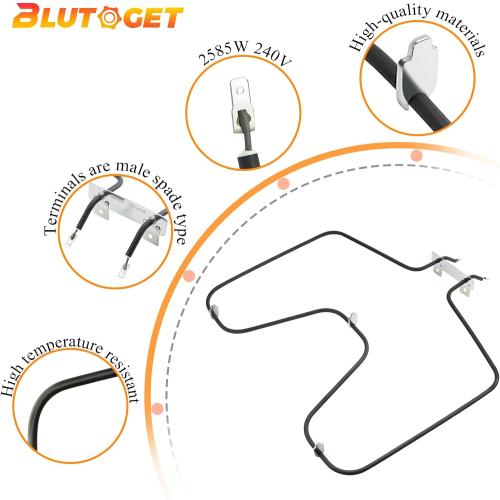 WB44K10005 WB44K10001 WB30X46987 Oven Bake Element Fit for GE Hotpoint Americana Oven Element RBS360DM4BB RB526h3WW RB757BH1WH RB787WH1WW RBS160DM4WW Replaces PS249238 AP2030964 PD00001066 by Blutoget