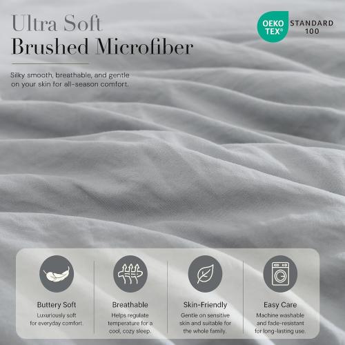 King Size Comforter Set- 7 Pieces Prewashed Bed in a Bag King Bedding Sets