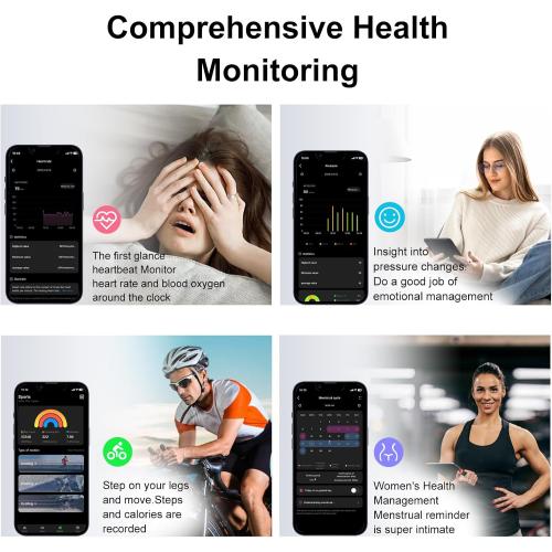 Smart Ring Fitness Tracker Ring for Women & Men, Sleep/Step/Blood Oxygen/Heart Rate Monitor, Long-Lasting Battery Sleep Ring, No Subscription Fee (Matte Pink, 13#)