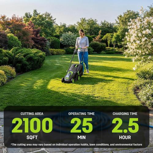 STEELITE 20V 13-Inch Cordless Electric Lawn Mower