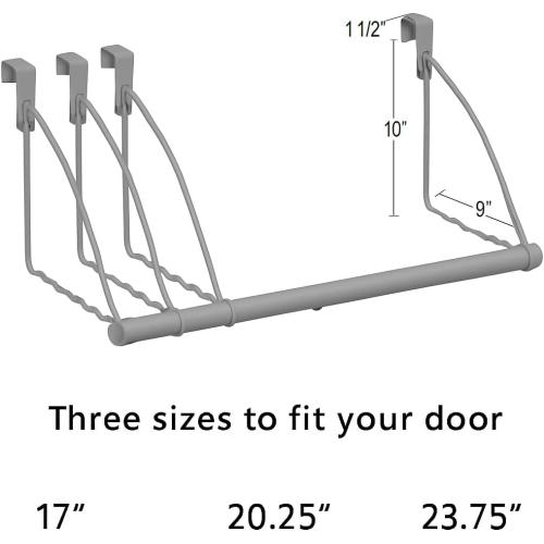 HOLDN’ STORAGE Over The Door Hanger - Door Rack Hangers for Clothes - Space Saving Designed for Bedroom & Bathroom - Ideal for Clothes & Towels - Drying Rack, Gray