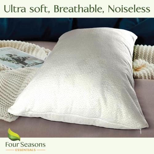 Four Seasons Essentials Standard Size Waterproof Pillow Protectors (Set of 2)  Pillow Covers - Zippered Encasement