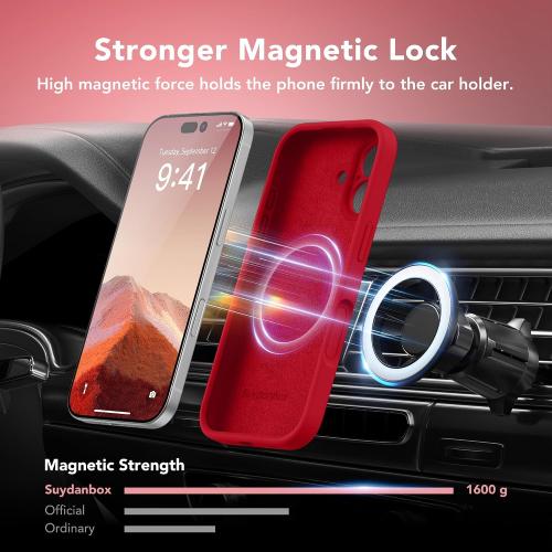 Magnetic for iPhone 17 Case Silicone Deep Red