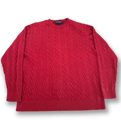 ROUNDTREE & YORKE Mens Cable Knit Crew Neck Sweater SIZE LARGE