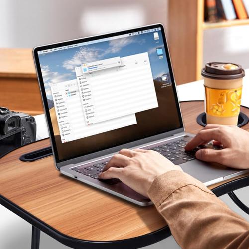 Lap Desk for Laptop Bed Trays for Eating and Laptops Breakfast in Bed Laptop Stand TV Trays for Bed with Cup Holder/Drawer for Sofa/Couch Portable Foldable (Black Walnut, L(23×16) Drawer)