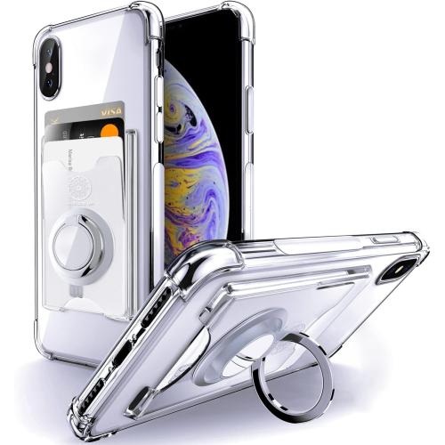 Shields Up for iPhone X Case/iPhone Xs Case with Card Holder Stand, Clear