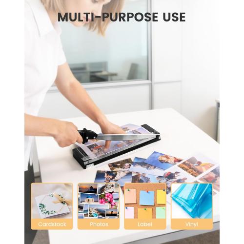 MAKEASY Paper Cutter 12 Inch, 12 Sheet Capacity, Heavy Duty Paper Cutter for Cardstock, Guillotine Paper Trimmer for Crafting, Classroom and Office