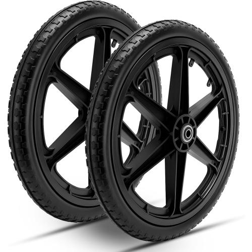 20 Flat Free Wheels Compatible with rubbermaid Wheelbarrow Tires (5/8 inch bearing)