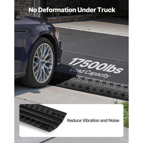 VEVOR 3 Pack Drop Over Cable Cover, 2 Channel Heavy Duty Cable Hose Protector Ramp, 38.3'' Floor Cord Cover, 17,500 lbs/Axle Load Capacity, for Traffic Areas, Indoor, Outdoor, Home, Office, Warehouse