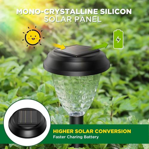 URAGO Super Bright Solar Lights Outdoor Waterproof, Dusk to Dawn Up to 12 Hrs Solar Powered Outdoor Pathway Garden Lights Auto On/Off, LED Landscape Lighting Decorative for Walkway Patio Yard