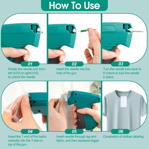 Price Tag Gun for Clothes, Retail Clothing Attacher Tagging Gun, Green