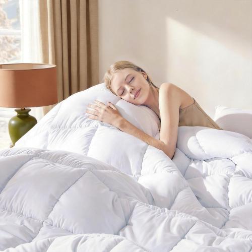 DOWNCOOL Comforters Twin Size, White Duvet Insert, Lightweight Quilt