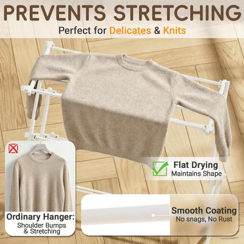 Foldable Clothes Drying Rack, Reinforced Joints, White