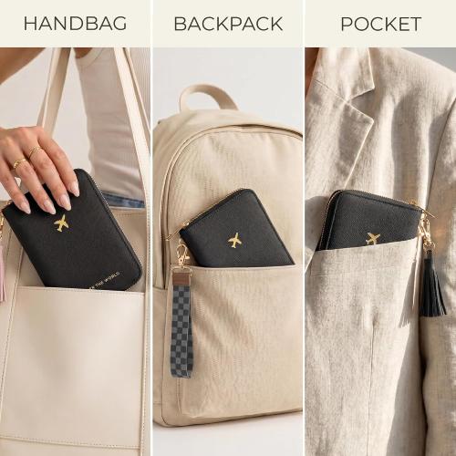 Beautiful Passport Holder And Travel Wallet with Wristlet Strap