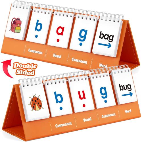 Aizweb CVC Word Games Kindergarten,Phonics Games Flash Cards for Preschool Classroom,Learn to Read,Reading Manipulative Spelling Educational Toy Learning Activities Speech Therapy School Supplies