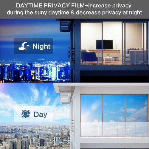Volcanics One Way Window Privacy Film Daytime Privacy 17.5 x 78.7, Silver