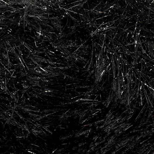 Sparkle Eyelash Dazzle Fun Fur Yarn for Knitting & Crochet | Super Soft Chunky Fuzzy Fiber for Doll Hair, Scarves & Crafts |100 gr. / 3.53 oz. - 160 Mt. / 175 Yards (1Skein, Black)