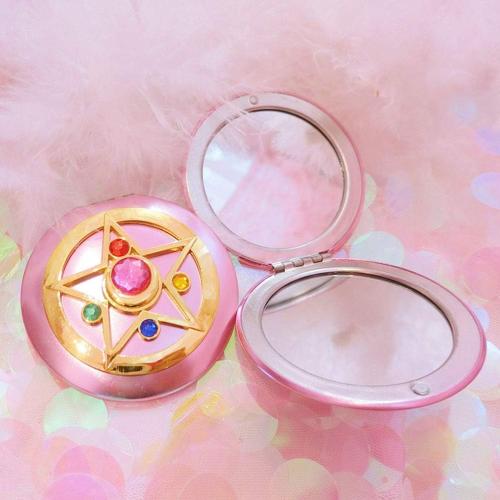 SHOWLOUE Makeup Compact Mirrors, Personal Makeup Mirror Portable Travel Handheld Foldable Double Sided Mirror