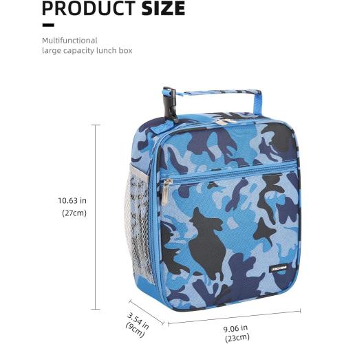 Lovoeo Lunch box Lunch bag for men women Insulated Lunchbox Lunch bags for Work Picnic Travel (Blue camo)