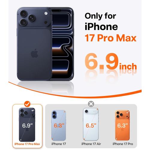 TORRAS Ostand Q3 Air for iPhone 17 Pro Max Case with 360 Magnetic Stand, Fit for MagSafe, Mil-Grade Drop Tested, Camera Control Button, Shockproof Phone Case for iPhone 17 Pro Max 6.9, Shadow Black