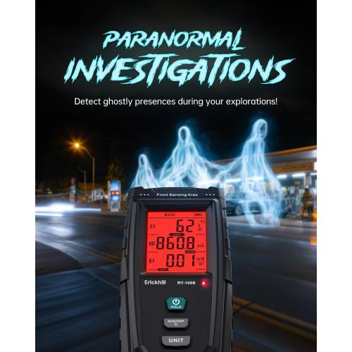 ERICKHILL 3 in 1 EMF Detector, Rechargeable EF, RF, MF, WiFi,5G Detector