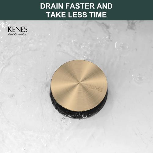 KENES Champagne Bronze Pop Up Bathroom Sink Drain Assembly with Overflow