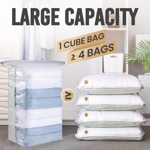 TAILI Vacuum Storage Bags 4 Pack, Jumbo Cube (31x40x15 Inch), Cream