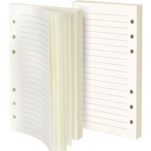 Purture Refill Lined Paper, Leather Journal Refills Lined, 6-Holes Inserts (320 Pages) for A6 Binder Refillable Journals Notebooks, 2 Pack(Each Pack 80 Sheets, 160 Pages)