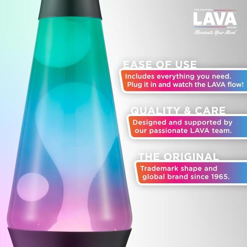 OLNY COLOR BLUE ? The Original Lava® Lamp - 14.5 Gunmetal Grey - Classic Liquid Motion Lamp - Tri-Colored Green/Blue/Purple - Item #2098 (Amazon Exclusive) Multicolor 14.5 inches