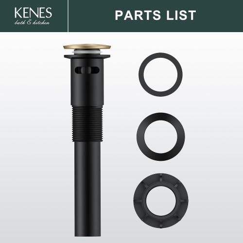 KENES Champagne Bronze Pop Up Bathroom Sink Drain Assembly with Overflow