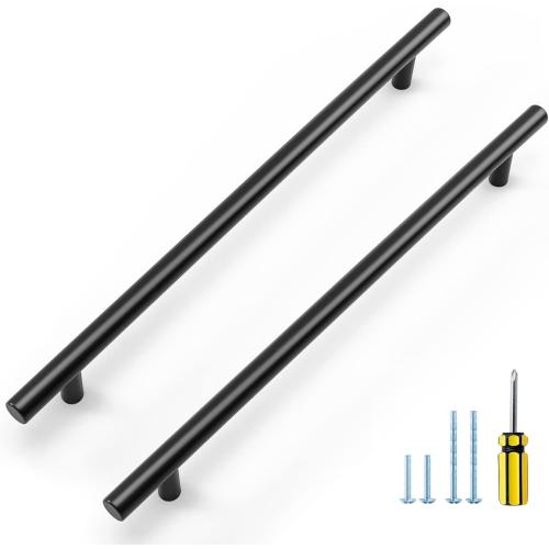 Ravinte Black Cabinet Handles, 5 Pack Drawer Pulls, 10 Inch Hole Center