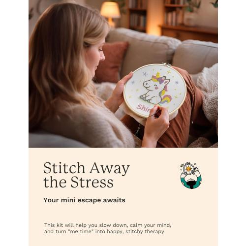 Bradove Unicorns Embroidery Kit for Beginners with Patterns